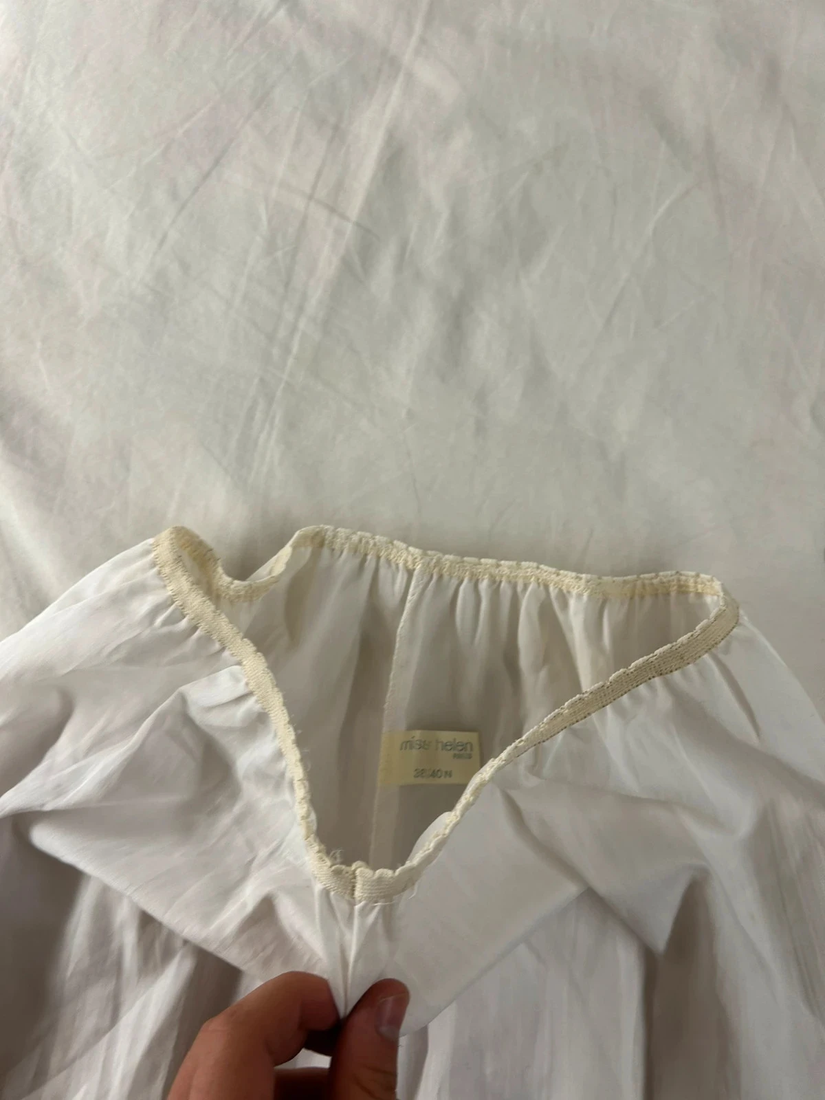 Lange witte kanten rok van Miss Helen Paris vintage Y2K retro stijl maat 38 – photo 7